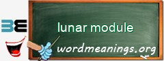 WordMeaning blackboard for lunar module
